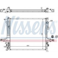 Radiador, arrefecimento do motor Radiador do motor automático/manual com primeiros elementos correspondentes VOLVO XC90 I 2.4D-4.4 NISSENS NIS 65613A