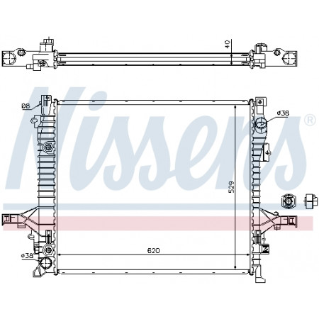 Radiateur, refroidissement du moteur Radiateur de moteur automatique/manuel avec premiers éléments correspondants VOLVO XC90 I 2.4D-4.4 NISSENS NIS 65613A
