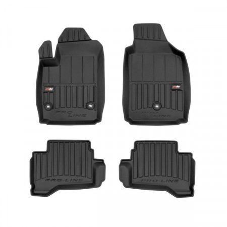 Jeu de tapis de sol en caoutchouc Tapis de sol TPE 4 pcs conduits proLine 3D jeu avant/arrière couleur noir FIAT 500 09.12- FROGUM FRG 3D426856