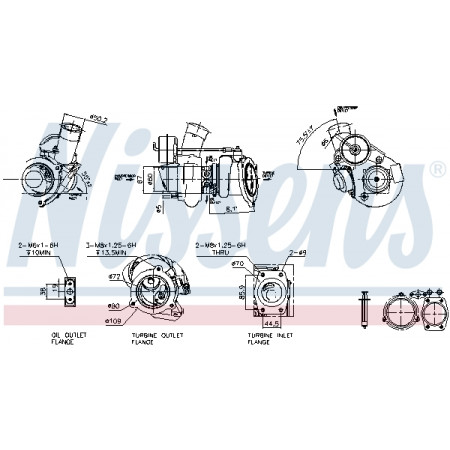 Turbocompressor Nieuw met pakkingset VOLVO S60 I S80 I V70 II XC70 I XC90 I 2.5 07.01-09.14 NISSENS NIS 93147