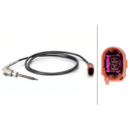 Sensor, exhaust gas temperature Exhaust temperature sensor before DPF AUDI Q7 VW TOUAREG 3.0D 11.04-08.15 HELLA 6PT014 494-531