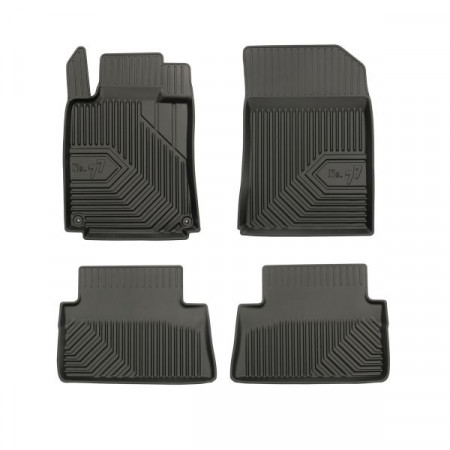 Conjunto de tapetes de borracha Tapetes TPE 4 condutas No. Conjunto dianteiro/traseiro 77 cor preto PEUGEOT 508 I 11.10-12.18 FROGUM FRG77408098