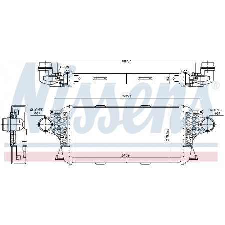 Intercooler, compresor Intercooler MERCEDES GL X166 GLE C292 GLE W166 GLS X166 M W166 3.0D 06.11-10.19 NISSENS NIS 961458