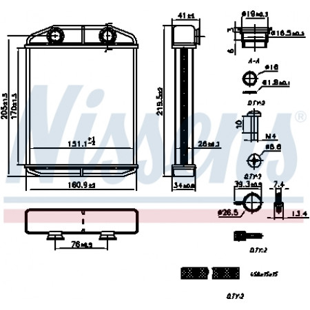 Verwarmingsradiator DACIA LOGAN II LOGAN MCV II SANDERO II RENAULT CAPTUR I CLIO IV CLIO IV/HATCHBACK CLIO IV/KOMBI KAPTUR LOGAN/STEPWAY II SANDERO/STEPWAY II THALIA III 0.9-1.6 10.12- NISSENS NIS 707196