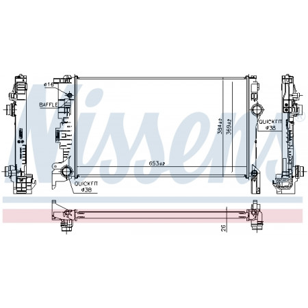 Kühler, Motorkühlung Motorkühler Automatik VOLVO XC90 II 2.0/2.0D/2.0H NISSENS NIS 65623