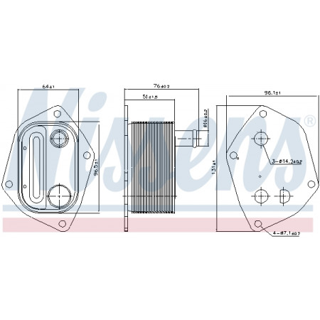 Oil cooler, engine oil Oil cooler HYUNDAI ACCENT III GETZ I30 MATRIX KIA CEE'D CERATO I PRO CEE'D RIO II 1.5D/1.6D 12.04-12.12 NISSENS NIS 90720
