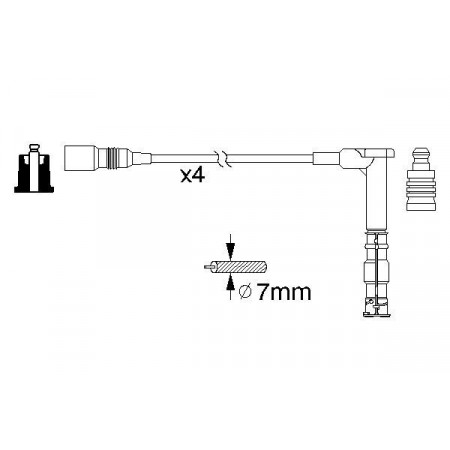 Ontstekingskabelset Bosch set. ontsteking via kabels klasse C W202 C 180 202.018 C 200 202.020 C 220 202.022 E Klasse W124 E 200 124.019 E 220 BOSCH 0 986 356 351