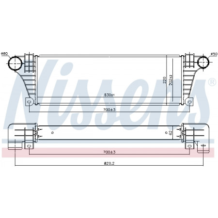 Interkoeler, compressor Nissens intercooler IVECO DAILY 59.12 TURBO MOARE II 2499814027 9/89- NISSENS NIS 96857