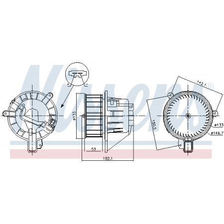 Ventilador, habitáculo Ventilador de aire SEAT ARONA IBIZA V VW POLO VI 1.0-2.0 01.17- NISSENS NIS 87546