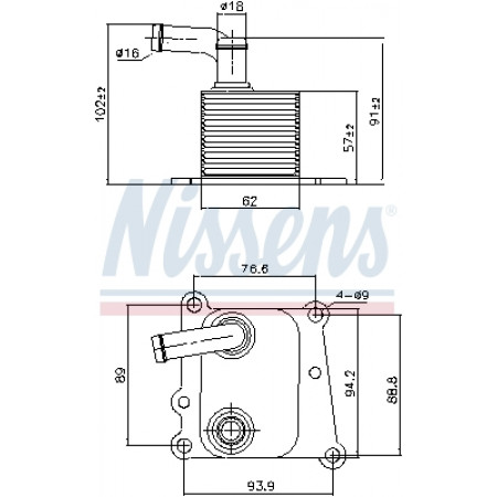 Ölkühler, Motoröl Ölkühler FORD FIESTA FIESTA IV FIESTA/MINIVAN FOCUS I GALAXY II MONDEO IV S-MAX TOURNEO CONNECT TRANSIT CONNECT 1.8D 08.98-06.15 NISSENS NIS 90776