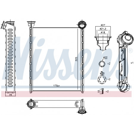 Radiatore di calore CITROEN C3 PICASSO PEUGEOT 308 308 I 308 I/KOMBI RCZ 1.2-2.0D 09.07- NISSENS NIS 71162