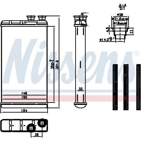 Warmteradiator AUDI A4 ALLROAD B9 A4 B9 A5 A6 ALLROAD C8 A6 C8 A7 A8 D5 E-TRON Q5 Q7 Q8 BENTLEY BENTAYGA VW TOUAREG 1.4 - Elektrisch 01.15- NISSENS NIS 727210