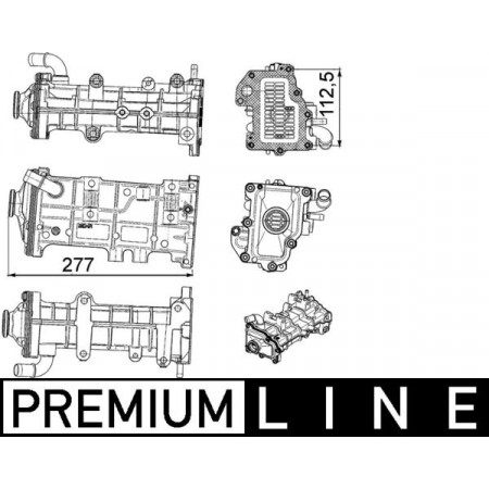 Radiator, exhaust gas recirculation Exhaust gas radiator IVECO DAILY IV 3.0D 07.07-08.11 MAHLE CE 23 000P