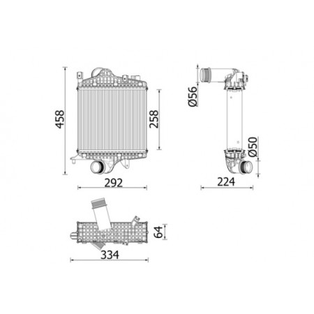 Intercooler, compressor Intercooler AUDI Q7 2.0 08.15- MAHLE CI 672 000P