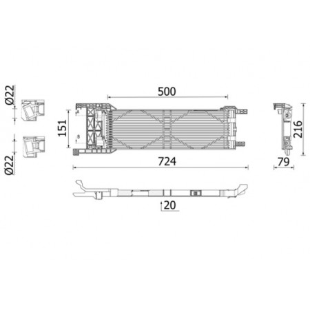 Radiateur d'huile, huile moteur Radiateur d'huile ALFA ROMEO GIULIA STELVIO 2.0/2.2D 10.15- MAHLE CLC 325 000P