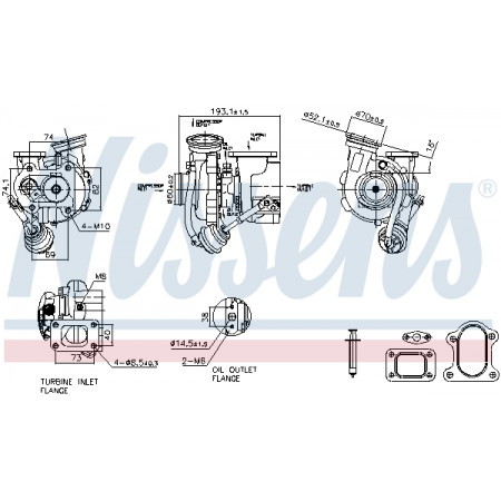 Turbocompressore Turbocompressore MERCEDES ATEGO ATEGO 2 CITO O 520 UNIMOG VARIO B670 B668 B667 OM900.912-OM904.949 09.96- NISSENS NIS 93600