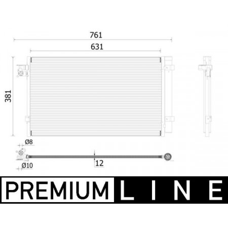 Condensor, airconditioning Airco condensor met droger BMW 5 G30 F90 5 G31 7 G11 G12 3.0/3.0D 07.16- MAHLE AC 896 000P