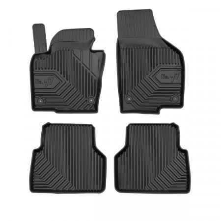 Set rubberen matten Vloermatten TPE 4 stuks kanalen nr. 77 voor/achter set kleur zwart VW TIGUAN 09.07-07.18 FROGUM FRG77407619