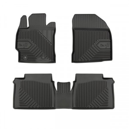 Set covorase cauciuc Floor mats TPE 3 pcs ducts No. 77 front/rear set colour neagra TOYOTA COROLLA 06.13-08.19 FROGUM FRG77407701
