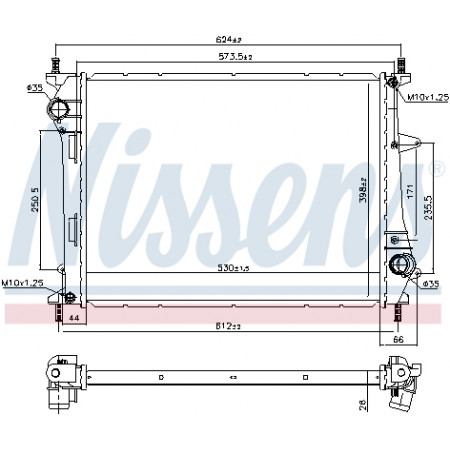 Radiateur, refroidissement du moteur Radiateur du moteur Manuel FIAT MULTIPLA 1.9D -06.10 NISSENS NIS 617867