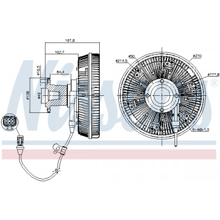 Cupla, ventilator radiator Fan clutch number of pins: 5 MAN TGA TGS I TGX I D2066LF01-D2676LF80 01.04- NISSENS NIS 86228