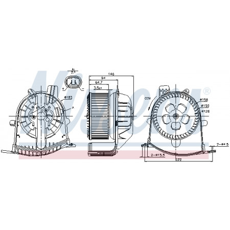 Ventilador, habitáculo Ventilador de ar RENAULT GRAND SCENIC II SCENIC II 1.4-2.0D 06.03-07.10 NISSENS NIS 87038