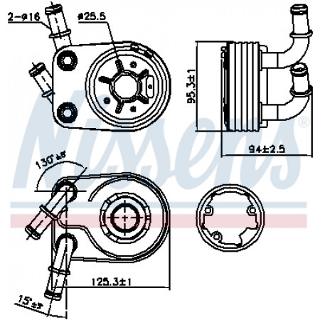 Ölkühler, Motoröl Ölkühler mit leicht zu montierenden Elementen mit Dichtung ALFA ROMEO 147 156 FIAT BRAVO II DOBLO DOBLO/MINIVAN MAREA MULTIPLA STILO LANCIA LYBRA 1.9D 04.99- NISSENS NIS 90794