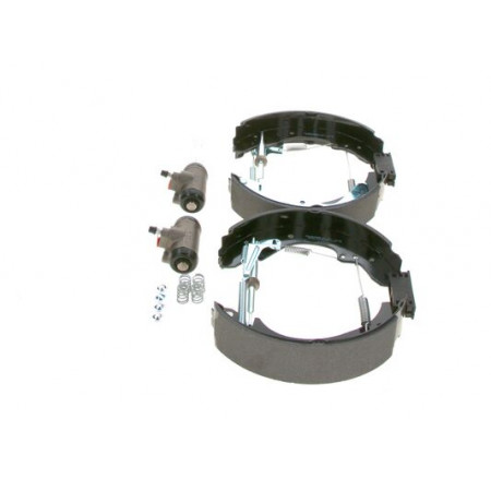 Satz Bremsbacken Bremstrommelsatz, Zylinderfederbacken CITROEN C25 C35 FIAT DUCATO PEUGEOT J5 RENAULT MASTER I 1.8-2.5D 11.73-02.98 BOSCH 0 204 114 508