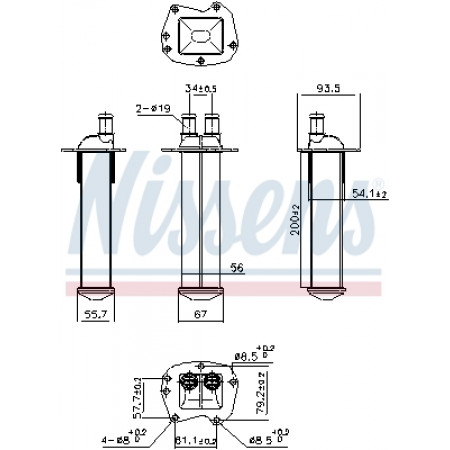 Intercooler, compressor Intercooler líquido do refrigerador de ar de alimentação RENAULT TWINGO III SMART FORFOUR FORTWO 0.9 09.14- NISSENS NIS 961221