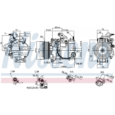 Compressore climatizzatore Compressore climatizzatore INFINITI EX FX G M Q60 Q70 QX50 I QX70 NISSAN 370Z 3.5/3.7 09.07- NISSENS NIS 890816