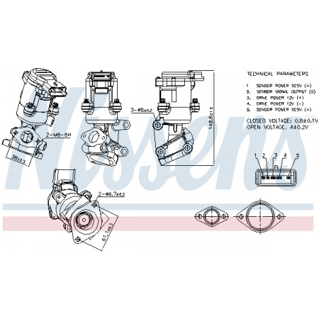 AGR-Ventil AGR-Ventil CITROEN C5 III C6 JAGUAR S-TYPE II XF I XJ LAND ROVER DISCOVERY III DISCOVERY IV RANGE ROVER SPORT I PEUGEOT 407 607 2.7D 06.04- NISSENS NIS 98237