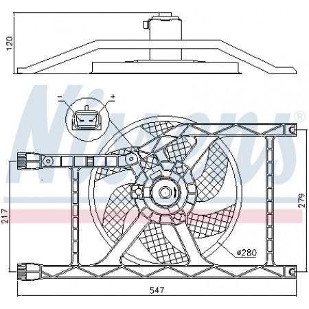 Ventilador, radiador Ventilador del radiador con carcasa FIAT 500 500 C PANDA LANCIA YPSILON 0.9-1.2LPG 07.07- NISSENS NIS 85920