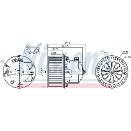 Ventola abitacolo Ventilatore VOLVO S60 II S80 II V60 I ​​​​V60 II V70 III V70 III/KOMBI XC60 I XC70 II LAND ROVER FREELANDER 2 RANGE ROVER EVOQUE 1.5-4.4 03.06- NISSENS NIS 87761