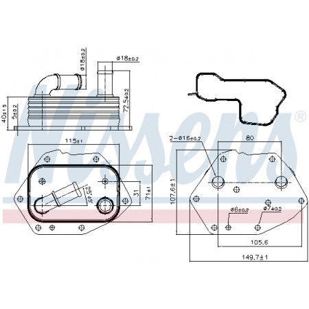 Enfriador de aceite, aceite de motor Enfriador de aceite CITROEN C5 II C5 III C6 C8 C-CROSSER C-CROSSER ENTERPRISE FIAT ULYSSE FORD GALAXY II MONDEO IV S-MAX JAGUAR XF I XF SPORTBRAKE LANCIA PHEDRA 2.2D 03.06- NISSENS NIS 90808