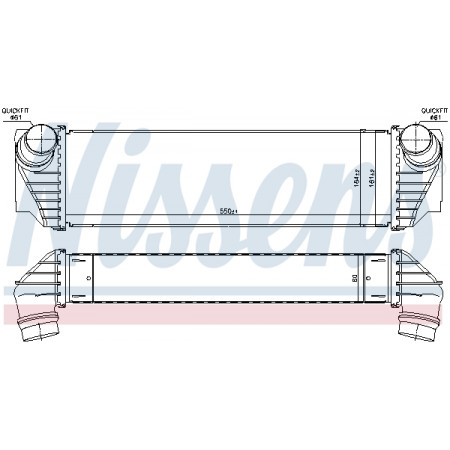 Intercooler, compressor Intercooler BMW 5 F10 5 F11 5 GRAN TURISMO F07 6 F12 6 F13 6 GRAN COUPE F06 7 F01 F02 F03 F04 3.0D 09.09-10.18 NISSENS NIS 96100