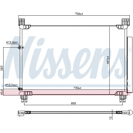 Condensador, ar condicionado Condensador de ar condicionado com secador LEXUS RX 2.0/3.5 10.15- NISSENS NIS 941147