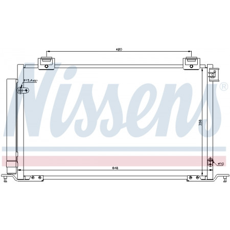 Condensator, climatizare A/C condenser with dryer TOYOTA AVENSIS 2.0/2.4 03.03-11.08 NISSENS NIS 940200