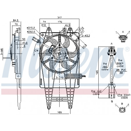 Ventilateur, radiateur Ventilateur de radiateur avec boîtier FIAT IDEA PUNTO LANCIA MUSA YPSILON 1.2-1.4LPG 09.99- NISSENS NIS 85162