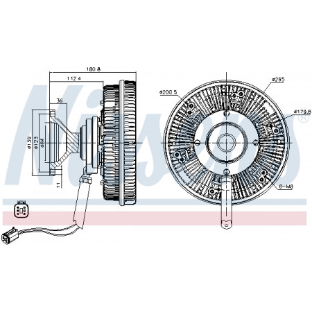 Embrayage, ventilateur de radiateur Embrayage du ventilateur nombre de broches: 6 SCANIA PGRT DC13.05-DC13.147 04.04- NISSENS NIS 86143