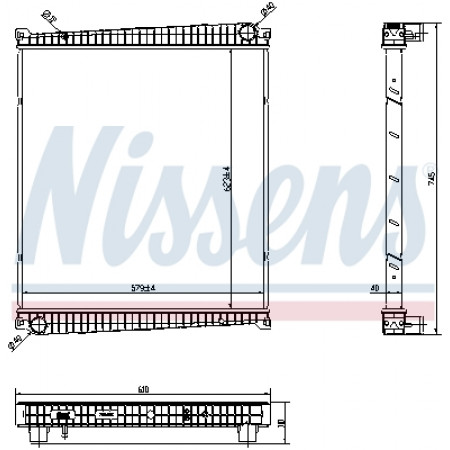 Radiator, engine cooling Engine radiator without frame RVI MASCOTT RENAULT MASTER PRO DXi3-ZD3A604 05.04-12.13 NISSENS NIS 6378750