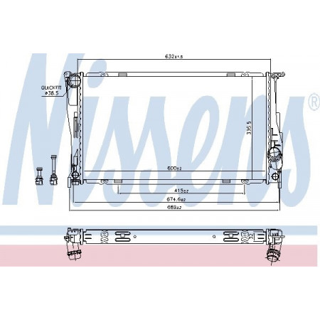 Radiateur, refroidissement du moteur BMW 1 E82 1 E88 3 E90 3 E91 3 E92 3 E93 X1 E84 Z4 E89 1.6/2.0/3.0 NISSENS NIS 60832