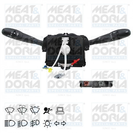 Interruptor da coluna de direção Interruptor combinado sob o controle do computador do volante Indicadores luminosos do limpador CITROEN BERLINGO BERLINGO MULTISPACE BERLINGO/MINIVAN PEUGEOT PARTNER TEPEE PARTNER/MINIVAN 04.08- MEAT & DORIA MD23562