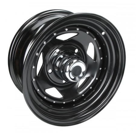 Cerchi Fuoristrada Cerchio fuoristrada Attacco cerchio da 15 pollici ET -50 distanza bulloni 5x1143 diametro foro di posizionamento 72 mm larghezza 105 pollici finitura cromata colore nero senza omologazione stradale SPEEDMAX SPBF-J11