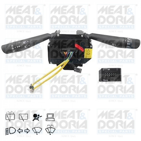Interruptor da coluna de direção Interruptor combinado sob o controle do computador do volante Indicadores luminosos do limpador FIAT GRANDE PUNTO 06.05- MEAT & DORIA MD23161
