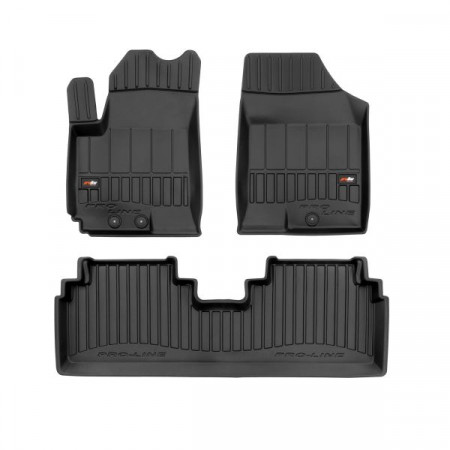 Jeu de tapis de sol en caoutchouc Tapis de sol TPE 3 pcs conduits proLine 3D jeu avant/arrière couleur noir HYUNDAI IX20 11.10-07.19 Minivan FROGUM FRG 3D409590