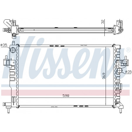 Kühler, Motorkühlung Motorkühler CHEVROLET CORSA OPEL COMBO TOUR COMBO/MINIVAN CORSA C CORSA C/HATCHBACK 1.7D NISSENS NIS 63009A