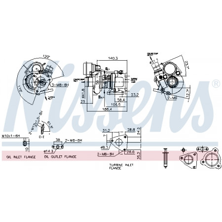 Turbocharger New with gasket set RENAULT CLIO III CLIO III/HATCHBACK MODUS TWINGO II WIND 1.2 03.07- NISSENS NIS 93141