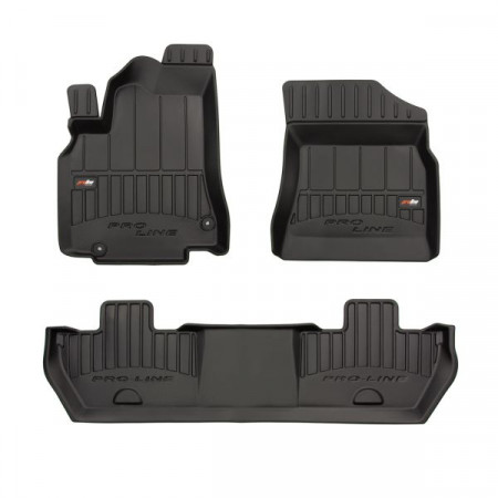 Conjunto de tapetes de borracha Tapetes TPE 3 peças condutas proLine 3D conjunto dianteiro/traseiro cor preto CITROEN BERLINGO BERLINGO MULTISPACE BERLINGO/MINIVAN PEUGEOT PARTNER PARTNER TEPEE 07.96- Minivan FROGUM FRG 3D407251
