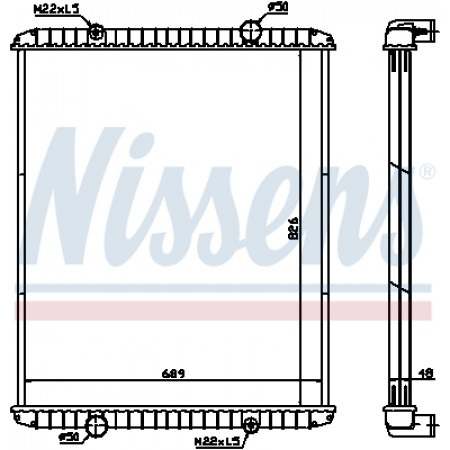 Kühler, Motorkühlung Motorkühler ohne Rahmen RVI KERAX PREMIUM DCI6-A-MIDR06.20.45E/41 04.96- NISSENS NIS 638490