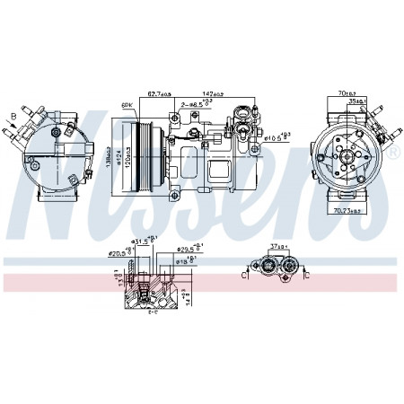 Compresseur, climatisation Compresseur de climatisation VOLVO S60 III V60 I ​​​​V60 II XC40 XC60 II 1.5-2.0H 03.15- NISSENS NIS 890776